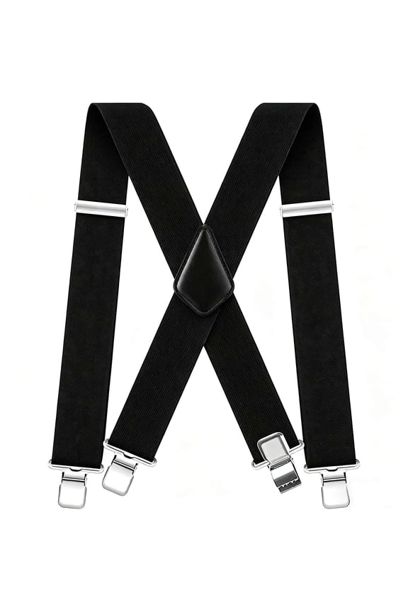 CLASSIC Mens Heavy-Duty Suspender: 2-Inch Wide, Sturdy Clips, X-Back, Adjustable Elastic Work Suspenders