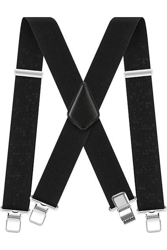 CLASSIC Mens Heavy-Duty Suspender: 2-Inch Wide, Sturdy Clips, X-Back, Adjustable Elastic Work Suspenders