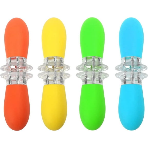 Siloon Corn Holders - 4 Pairs - Corn on the Cob Skewers - Large Handle Pin Grips - Interlocking Design - Great for Home Cooking, BBQ, Picnics, Camping and Parties