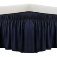 thumbnail image 1 of Siloon Navy bule Bed Skirt Queen 15 Inch Drop,Elastic Bed Skirts Queen Size Dust Ruffle,Bedskirt for Adjustable Bed Base,Easy to Install Machine Washable, 1 of 7