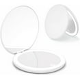 thumbnail image 1 of Siloon Travel Mirror with Light, 1X/10X Magnification Compact Mirror, 3.5" Rechargeable LED Purse Mirror, Portable Lighted Pocket Mirror, White, 1 of 7