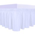 thumbnail image 1 of Siloon Wrap Around Ruffled Bed Skirt with Adjustable Elastic Belt - 15 Inch Drop Easy to Put On, Wrinkle Free Bedskirt Dust Ruffles, Frame Cover for Queen, King and C-King Size Beds, White, 1 of 7