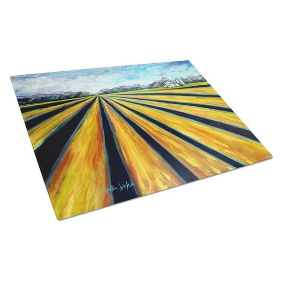 Silos Farm Land Glass Cutting Board 12 in x 15 in