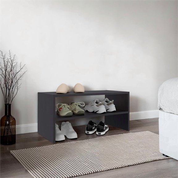 Silpa Small Shoe Rack Engineered Wood Black