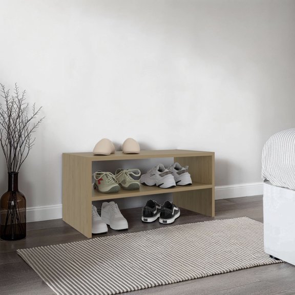 Silpa Small Shoe Rack with Three Open Shelves, Compact Modern Shoe Organizer for Entryway or Closet - Bookcase