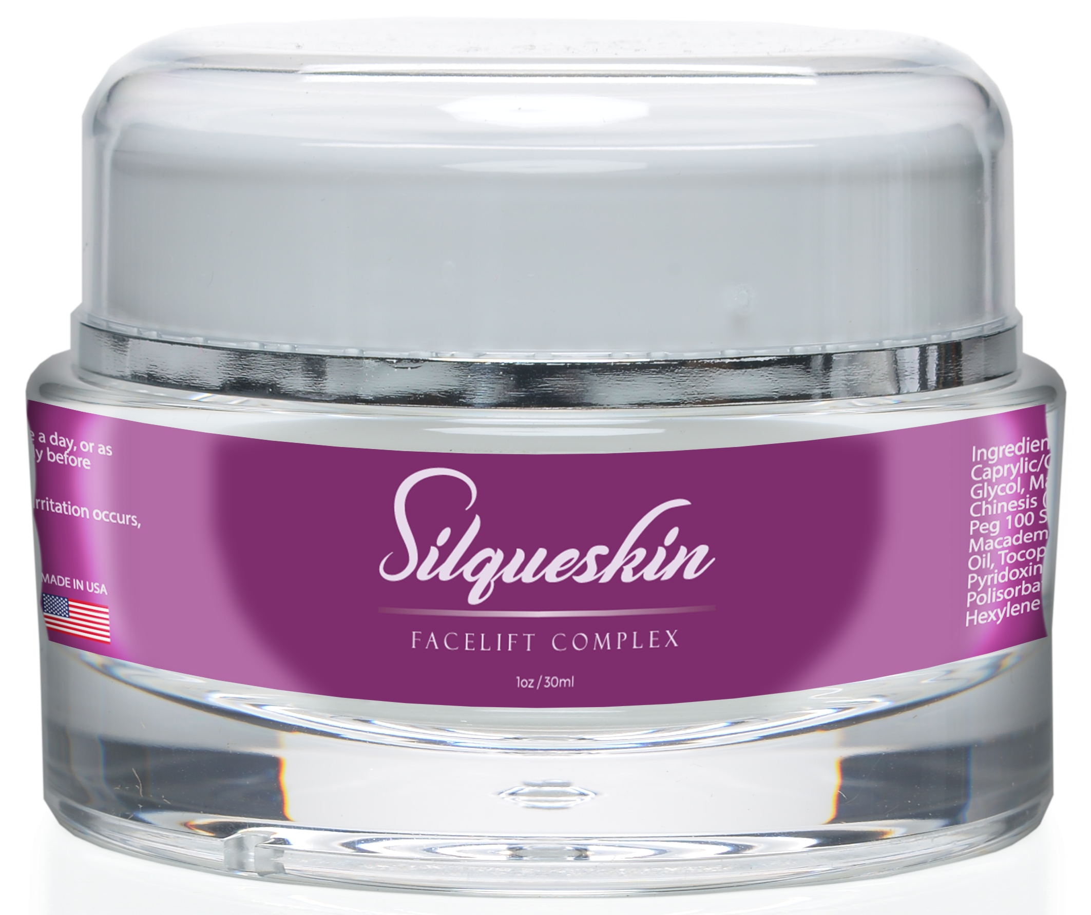 Silqueskin Facelift Complex - Anti-Aging Moisturizer - For Day and Night Use - Promote Collagen Production and Reduce Wrinkles - 1oz/30ml - image 1 of 3