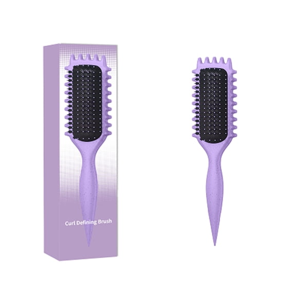 Siluannan Curl Defining Brush or Curly Hair Brush for Detangling Shaping and Defining Curls for Women or Men fitting all styling Hair. 1 piece purple