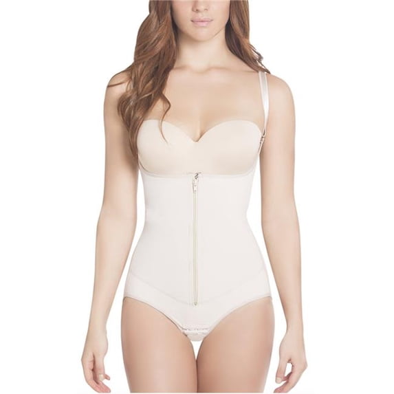 Siluet Sil-1025-Nu-M Extra-Strength Compression Panty Strapless Shapewear with Latex, Nude - Medium