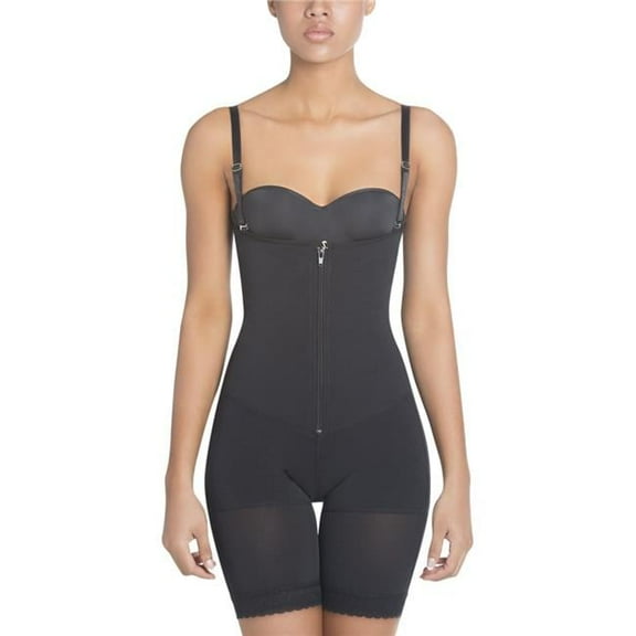 1027 Extra-Strength Compression Bodysuit with Latex Color Black Size S
