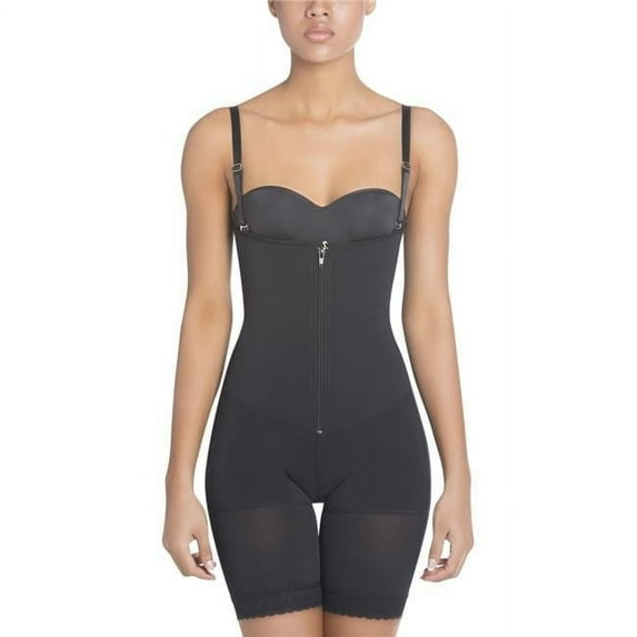 1027 Extra-Strength Compression Bodysuit with Latex Color Black Size M