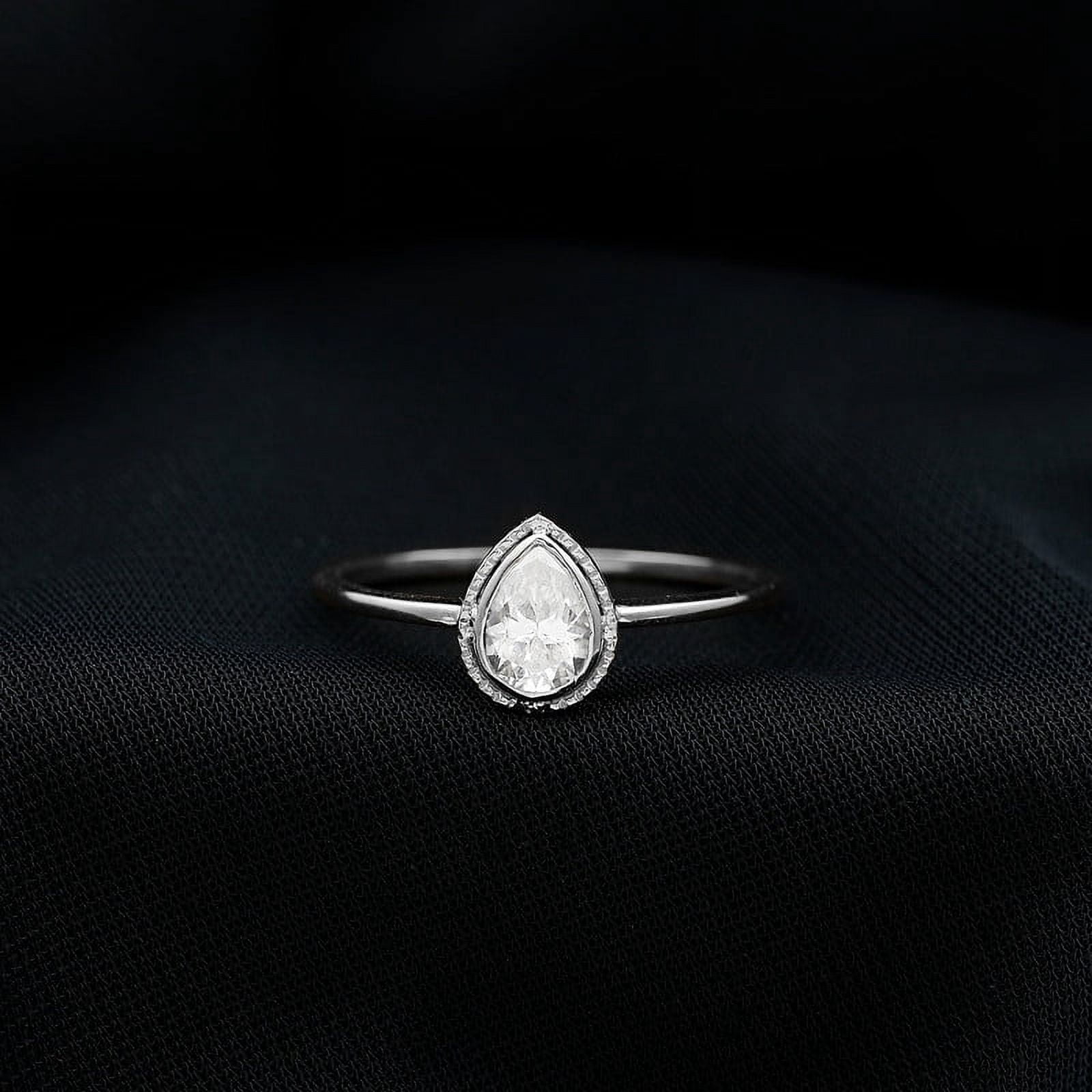 Silvago Jewel 1.2 Ct Pear Cut Lab-Created Simulated Diamond Halo ...