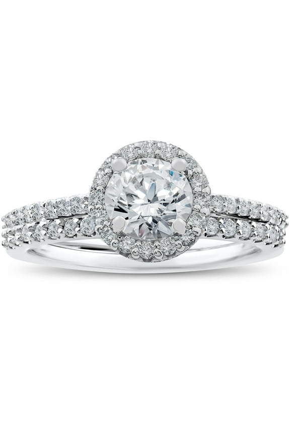 1.2 Ct Round Cut Diamond Rings - 14K White Gold Plated Ring - Engagement Prong Setting Ring for Women's - Stackable Diamond Rings On Clearance - Wedding Proposal Rings for Sister