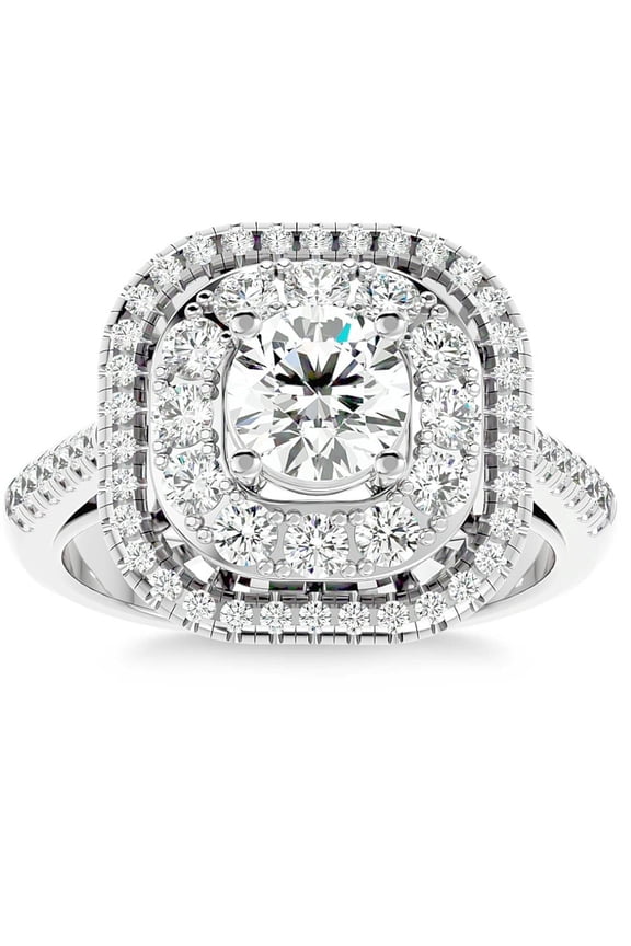 1.2 Ct Round Cut Lab Created Diamond Wedding Her Ring - Stamped 14K White Gold Plated Engagement Ring - 9th Year Anniversary Gifts for Women's - Wedding Proposal Rings for Sister