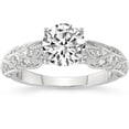 thumbnail image 1 of Silvago Jewel 1.2 Ct Round Cut Lab Created Simulated Diamond Ring - 14K White Gold Plated - Stunning Simple Design for Women - Ideal for Wedding, Birthdays, Anniversary Gift, 1 of 3