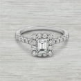 thumbnail image 1 of Silvago Jewel 1.2 Ct VVS1/D Emerald Cut Lab Created Diamond Ring - 14K White Gold Over Ring - Halo Diamond Ring for Her- Halo Solitaire With Accents Ring for Her - Daily Wear Diamond Ring, 1 of 7