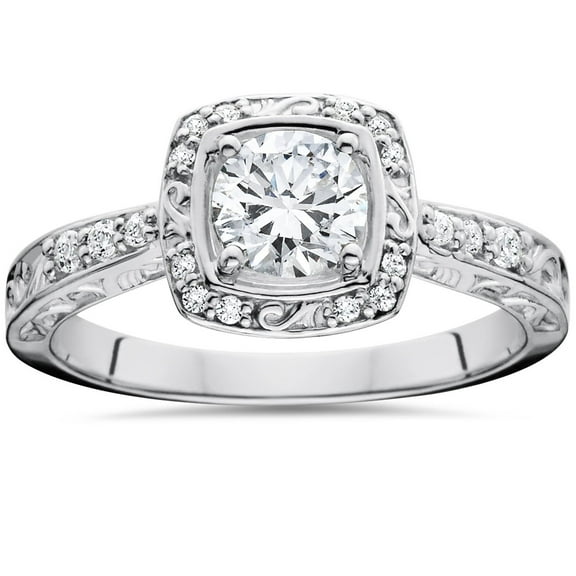 Silvago Jewel 1.2 Ct VVS1/D Round Cut Diamond Rings - 14K White Gold Plated Rings - Engagement Wedding Diamond Jewellery - Stackable Diamond Ring On Clearance - Valentine Proposal Ring