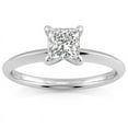 thumbnail image 1 of Silvago Jewel 1.3 Ct Princess Cut Diamond Rings - 14K White Gold Plated Rings - Classic Wedding Women's Rings - Engagement Silver Rings for Women's Jewellery - Silver Diamond Special Occasion Rings, 1 of 3
