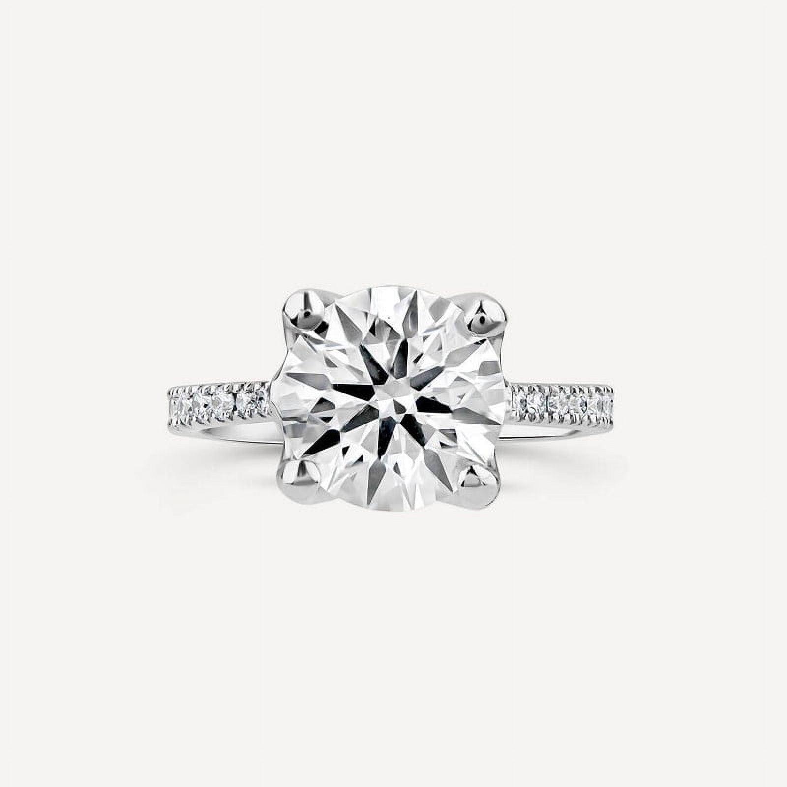 Silvago Jewel 1.30 Ct Round Cut Diamond Rings - 14K White Gold Plated Rings - Diamond Engagement Wedding Rings for Women's - Solitaire with Accents Delicate Women's Rings - Women's Silver Rings
