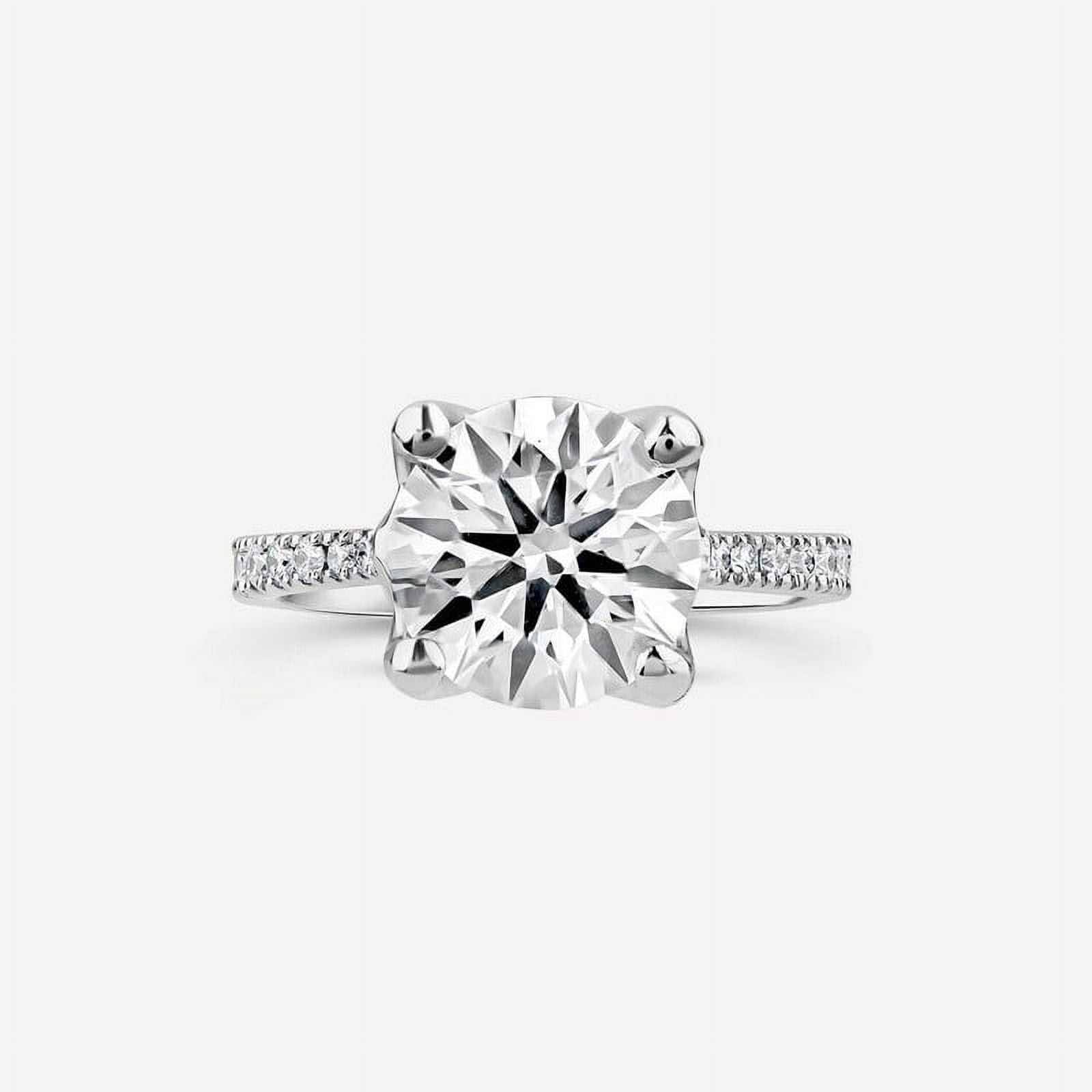 Silvago Jewel 1.30 Ct Round Cut Diamond Rings - 14K White Gold Plated Rings - Diamond Engagement Wedding Rings for Women's - Solitaire with Accents Delicate Women's Rings - Women's Silver Rings