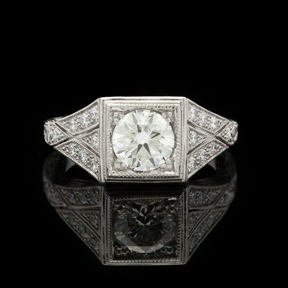 Silvago Jewel 1.5 Ct Round Cut Diamond Ring - 14K White Gold Over Rings - Wedding Engagement Rings for Gift - Vintage Rings for Girls - Unique Vintage Promise Rings - Birthday Gifts for Women's
