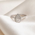 thumbnail image 1 of Silvago Jewel 1.6 Ct Pear Cut VVS1/D Lab Created Diamond Engagement Ring for Women's - 14k White Gold Over Wedding Anniversary Ring for Wife - Girls Halo Wedding Ring for Gift, 1 of 5