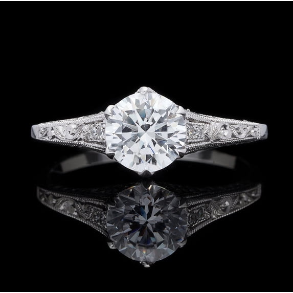 Silvago Jewel 1.8 Ct Brilliant Round Cut Diamond Rings - 14K White Gold Plated Solitaire Ring - Art Deco Christmas Special Gift for Her - Forever Diamond Ring for Women's - Proposal Delicate Rings