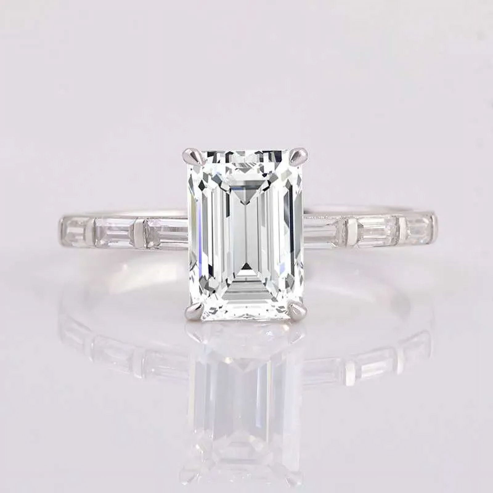 Silvago Jewel 1.8 Ct Emerald Cut Lab-Created Simulated Diamond ...