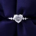 2 Rings Layout Silvago Jewel 1.8 Ct Heart Cut Lab-Created Simulated Diamond Engagement ...