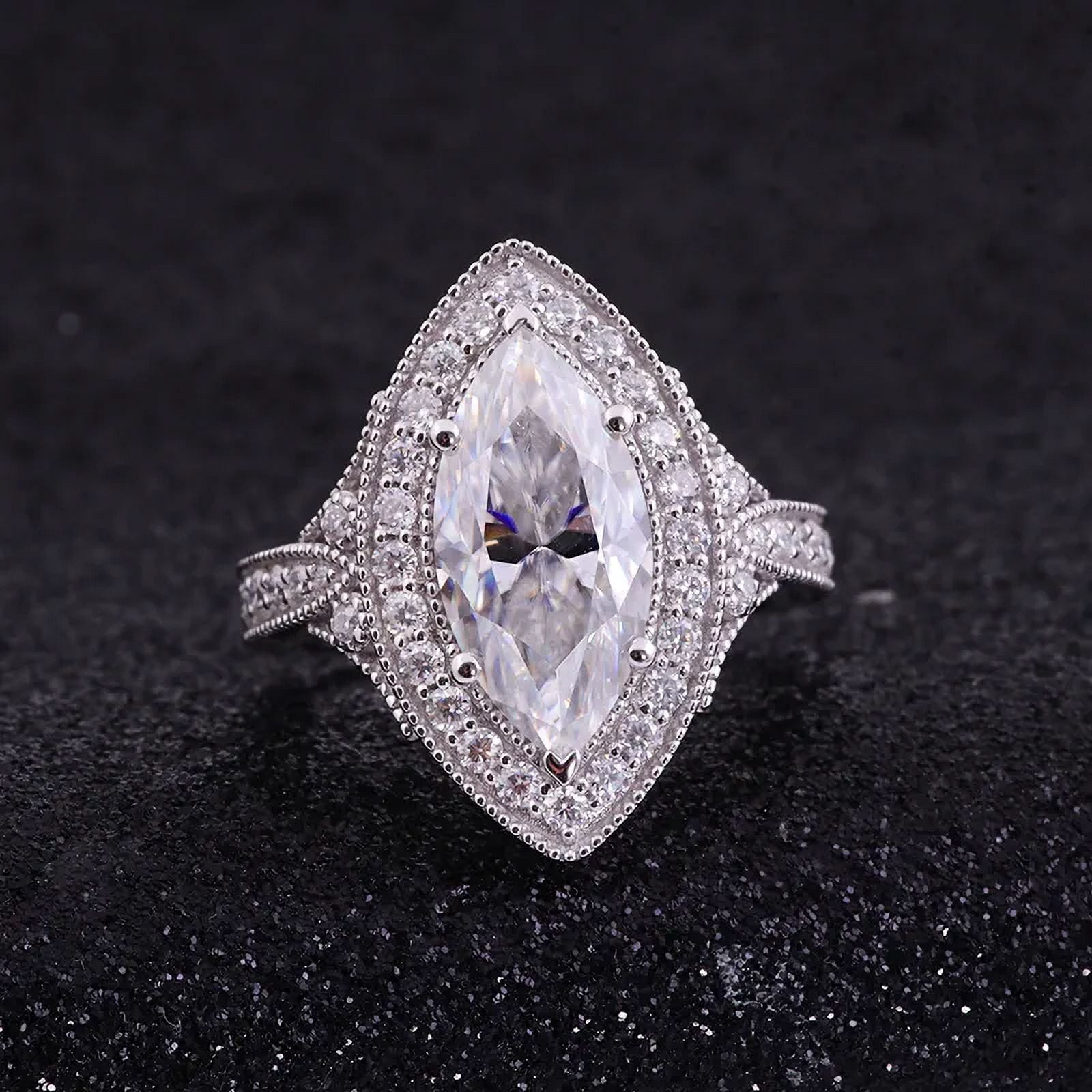 Silvago Jewel 1.8 Ct Marquise Cut Lab-Created Simulated Diamond ...