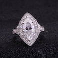 Filigree Rings Gold Plated Silvago Jewel 1.8 Ct Marquise Cut Lab-Created Simulated Diamond ...