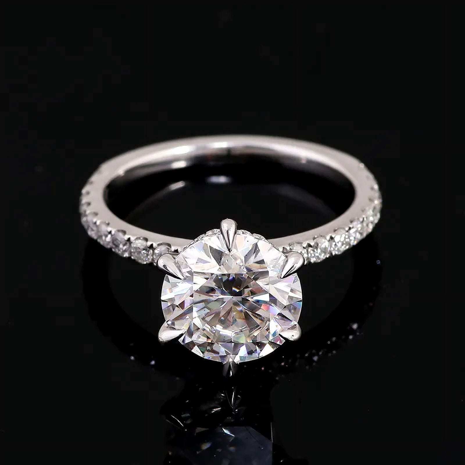 Silvago Jewel 1.8 Ct Oval Cut Lab-Created Simulated Diamond Engagement ...