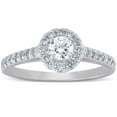 thumbnail image 1 of Silvago Jewel 1 Ct Round Cut Lab Created Diamond Wedding Ring for Her - 14K White Gold Plated - Elegant Engagement Ring - Ideal for Birthdays, Anniversaries, and Special Celebrations, 1 of 3