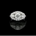 thumbnail image 1 of Silvago Jewel 1 Ct Round Cut Lab Created Simulated Diamond - 14K White Gold Over Wedding Anniversary Rings - Vintage Ring Married Couples Rings for Women's - Party Wear Diamond Rings for Women's, 1 of 8