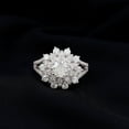 thumbnail image 1 of Silvago Jewel 14K White Gold Over Diamond Anniversary Ring - Prong Set 2.9 Ct Round Cut Diamond Engagement Ring - Silver Anniversary Gifts for Wife - Cocktail Sunflower Wedding Ring for Women's, 1 of 7