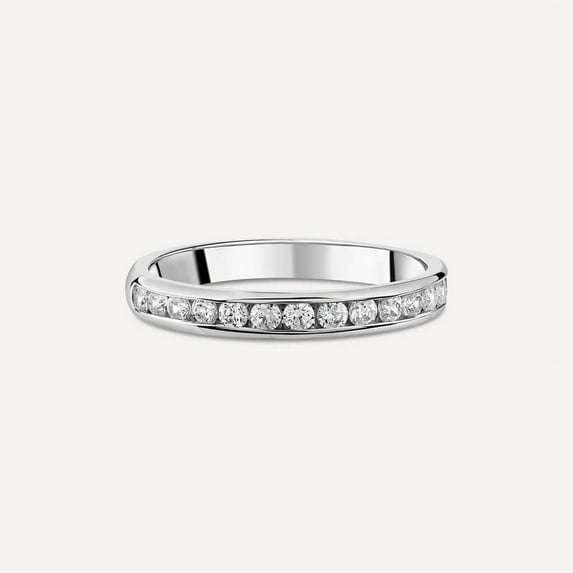 Silvago Jewel 14K White Gold Over Ring - 0.8 Ct VVS1 Round Cut Diamond Solitaire Ring - Bezel Set Ring Wedding Engagement Women's - Diamond Ring For Birthday Gift - Anniversary Gift Clearance Ring
