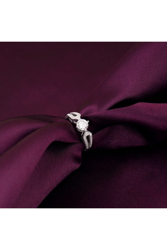 14K White Gold Over Rings - 1.2 Ct Round Cut Diamond Rings for Her - Split Shank Silver Diamond Wedding Rings for Women's - Stackable Diamond Rings On Clearance - Proposal Rings