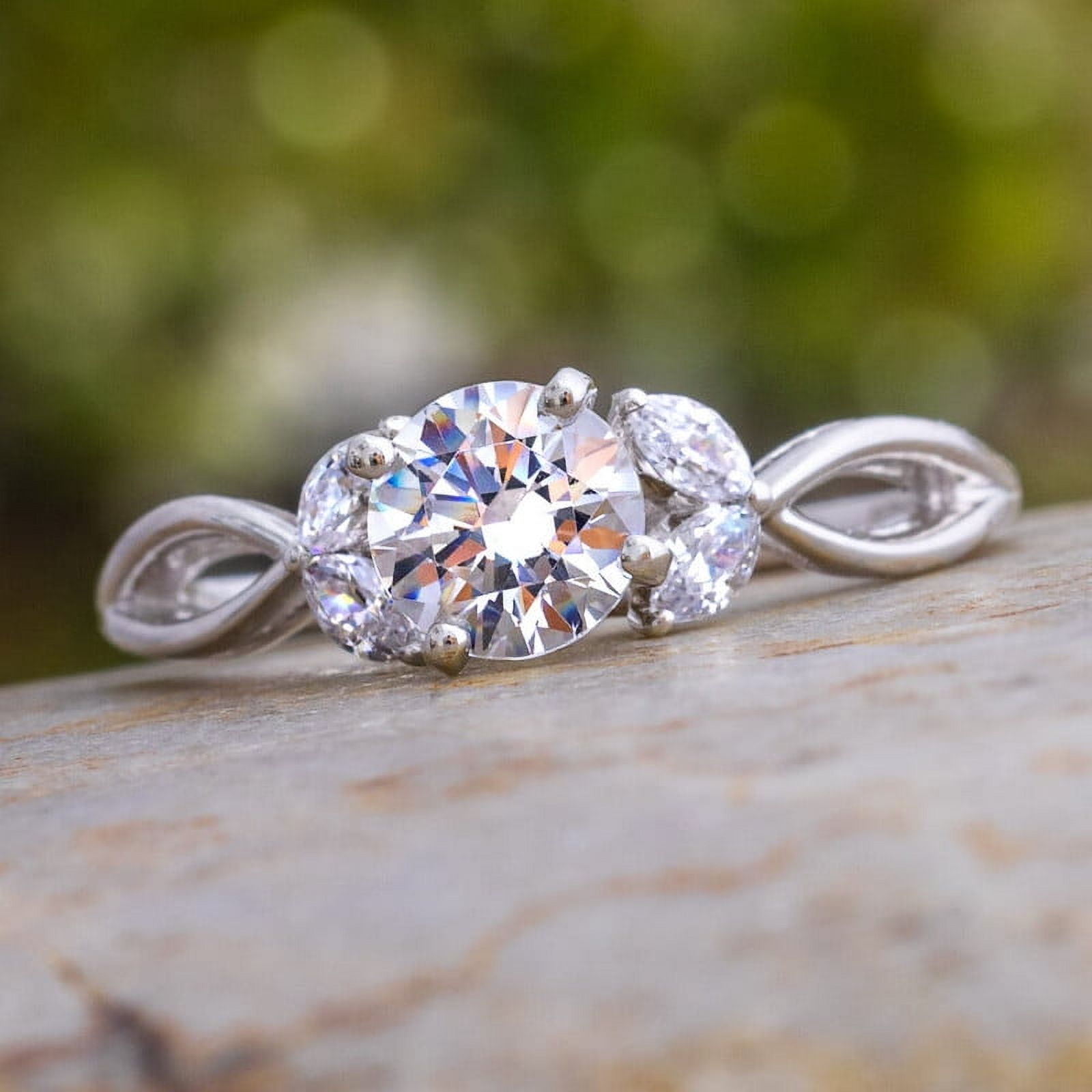 Silvago Jewel 14K White Gold Over Rings Gifts - 1.7 Ct Round Cut ...