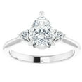 thumbnail image 1 of Silvago Jewel 14K White Gold Plated Diamond Ring - 1.3 Ct Pear Cut Lab Created Diamond Ring for Women's - Wedding Jewellery For Bridesmaids Silver - Daily Wear Diamond Ring - Graduation Gifts, 1 of 3