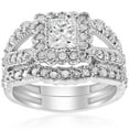 thumbnail image 1 of Silvago Jewel 14K White Gold Plated Diamond Ring - Princess Cut Excellent 1.2 Ct Diamond Ring For Women's - Bridal Diamond Jewellery Engagement Rings for Her - Classic Engagement Rings for Her, 1 of 3