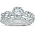 thumbnail image 1 of Silvago Jewel 14K White Gold Plated Ring for Her - 1.8 Ct Lab Diamond Round Cut Wedding Ring - Solitaire Engagement Silver Ring for Her - Halo Solitaire with Accent Engagement Wedding Ring for Her, 1 of 3