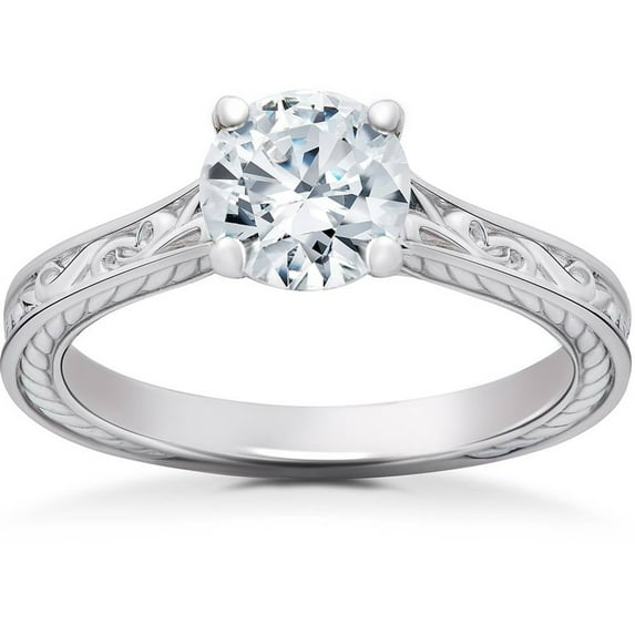 Silvago Jewel 14K White Gold Plated Rings - 1.7 Ct Round Cut Diamond Rings for Her - Engagement Designer Silver Rings for Women's - Forever Diamond Ring for Women's - Proposal Delicate Rings for Her