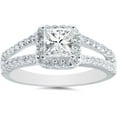 thumbnail image 1 of Silvago Jewel 14K White Gold Plated Rings For Her - 1.9 Ct Princess Cut Lab Created Diamond Ring for Women's - Simple Engagement Wedding Ring for Her - Causal Stacking Ring - Christmas Gifts for Her, 1 of 3