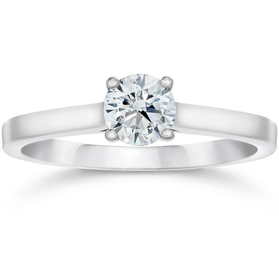 Silvago Jewel 14K White Gold Plated Rings - 1 Ct Round Cut Diamond Rings for Her - Silver Diamond Beautiful Special Occasion Rings - Latest Engagement Diamond Ring for Her - Daily Wear Diamond Ring