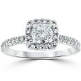 thumbnail image 1 of Silvago Jewel 14K White Gold Plated Rings - 1 Ct VVS1/D Round Cut Lab Created Simulated Diamond Rings - Jewellery Diamond Rings Wedding Sets On Clearance - 23rd Anniversary Gifts Not Too Expensive, 1 of 3