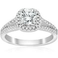 thumbnail image 1 of Silvago Jewel 14K White Gold Plated Rings For Women's - 1.3 Ct Lab Created Diamond Round Cut Engagement Rings - Split Shank Wedding Anniversary Ring for Women's - 9th Year Anniversary Gifts for Her, 1 of 3