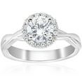 thumbnail image 1 of Silvago Jewel 14K White Gold Plated Rings For Women's - Round Cut 1.3 Ct VVS1/D Lab Created Simulated Diamond Rings - Infinity Twisted Wedding Engagement ring for Her - Christmas Special Gift for Her, 1 of 3