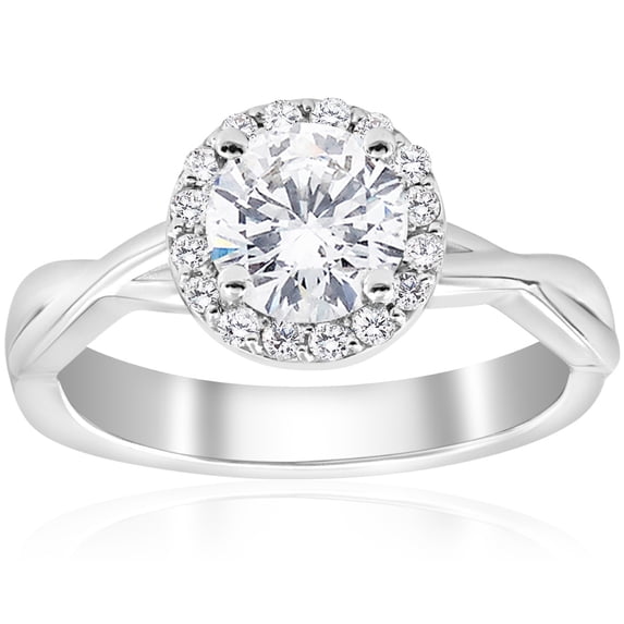 Silvago Jewel 14K White Gold Plated Rings For Women's - Round Cut 1.3 Ct VVS1/D Lab Created Simulated Diamond Rings - Infinity Twisted Wedding Engagement ring for Her - Christmas Special Gift for Her