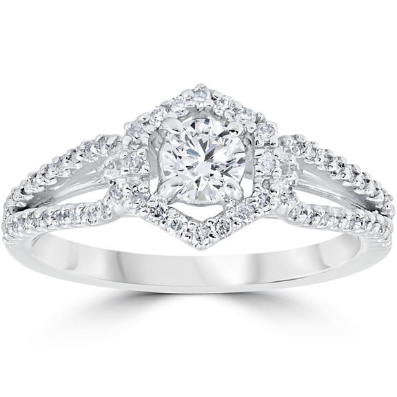 Silvago Jewel 14K White Gold Plated Wedding Anniversary Ring - 1.2 Ct Round Cut Vintage Rings - Vintage Rings Women - 23rd Anniversary Gifts Not Too Expensive - Wedding Anniversary Gifts