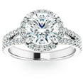thumbnail image 1 of Silvago Jewel 14K White Gold Plated Wedding Anniversary Ring - Round Cut Excellent 1.7 Ct Diamond Engagement Rings for Her - Handmade Halo Diamond Rings for Women's - Simple Diamond Rings for Her, 1 of 3