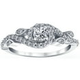 thumbnail image 1 of Silvago Jewel 14K White Gold Plated Wedding Engagement Ring for Her - Round Cut 1.3 Ct Lab Created Diamond Anniversary Ring -Forever Diamond Ring for Women's - Wedding Proposal Rings for Sister, 1 of 3